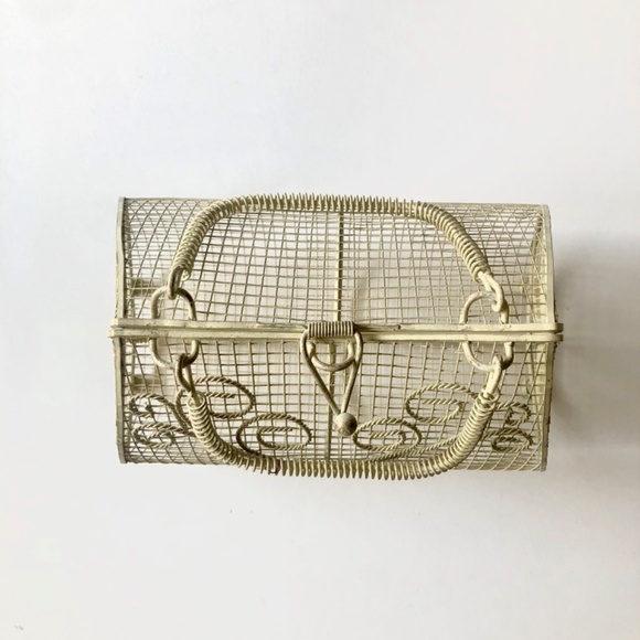 NWOT Vintage Style Painted Wire Bag - Picture 7 of 9